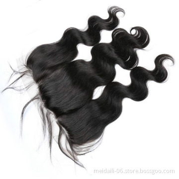 13x4 Lace Frontal Body Wave Closure 100% Peruvian Remy Hair Ear To Ear Natural Hairline With Baby Hair